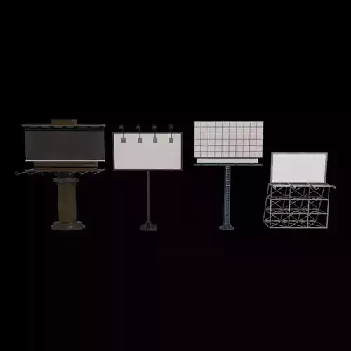 Road Billboard set 3D model