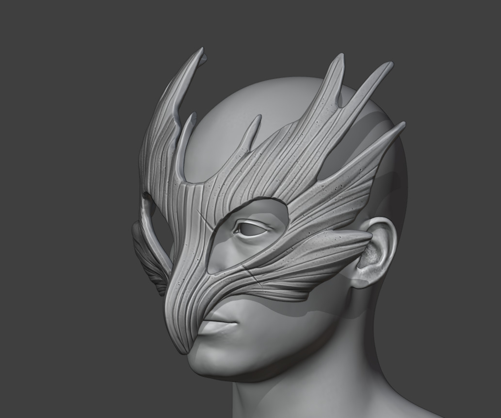 Wooden Bird Mask For 3d Print 3D print model_4