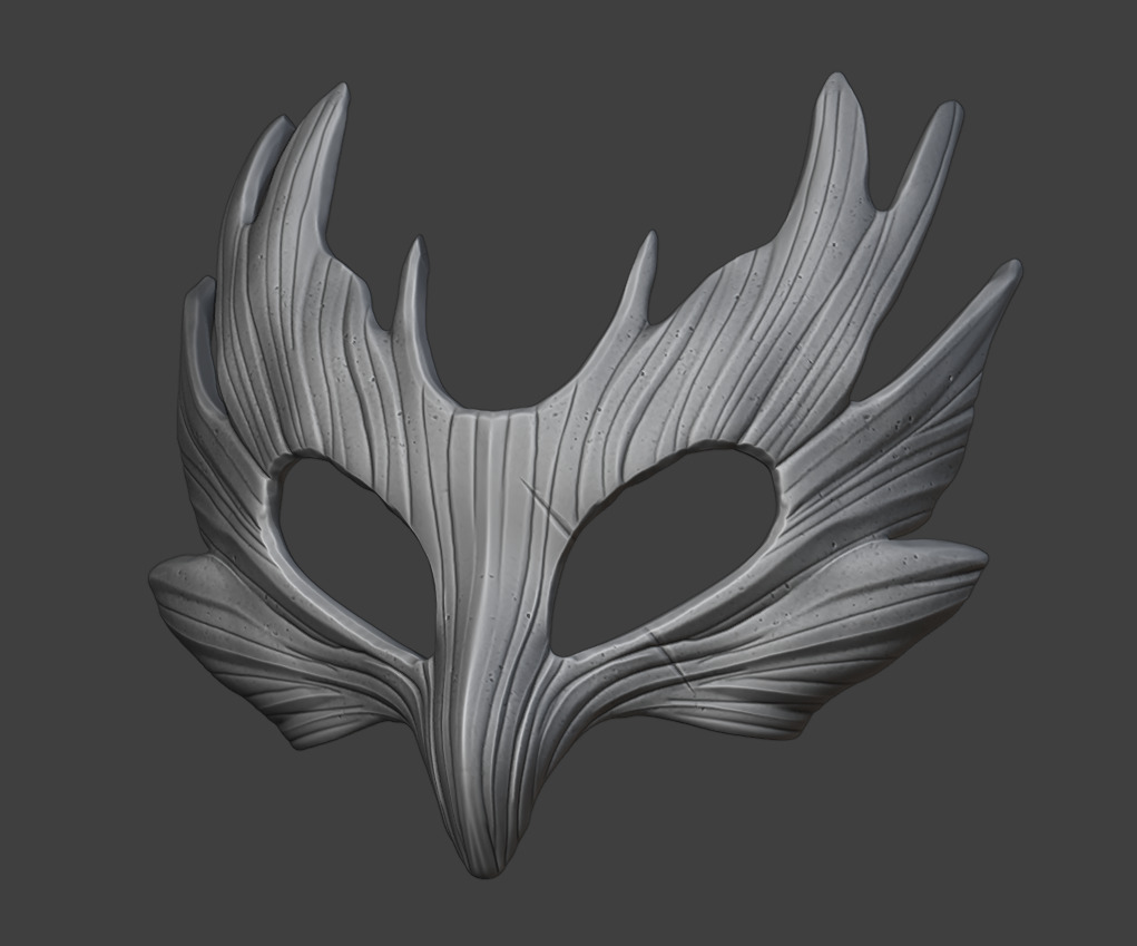 Wooden Bird Mask For 3d Print 3D print model_1