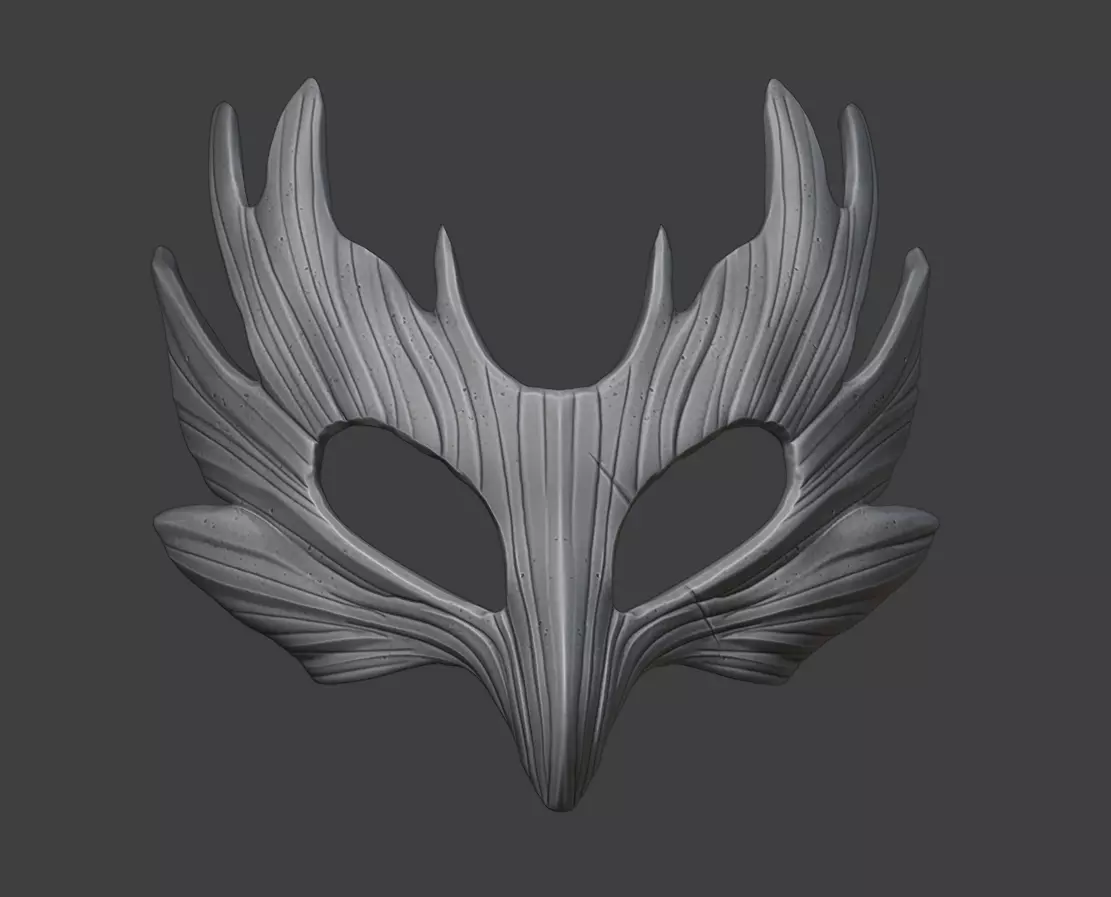 Wooden Bird Mask For 3d Print 3D print model_0