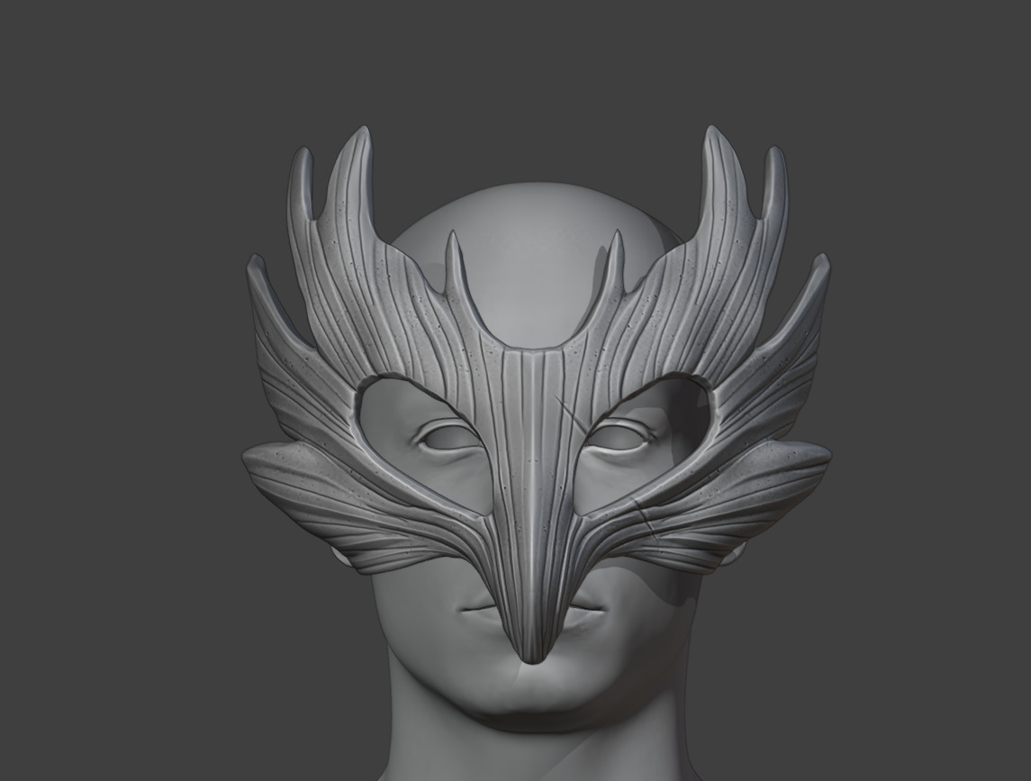 Wooden Bird Mask For 3d Print 3D print model_3