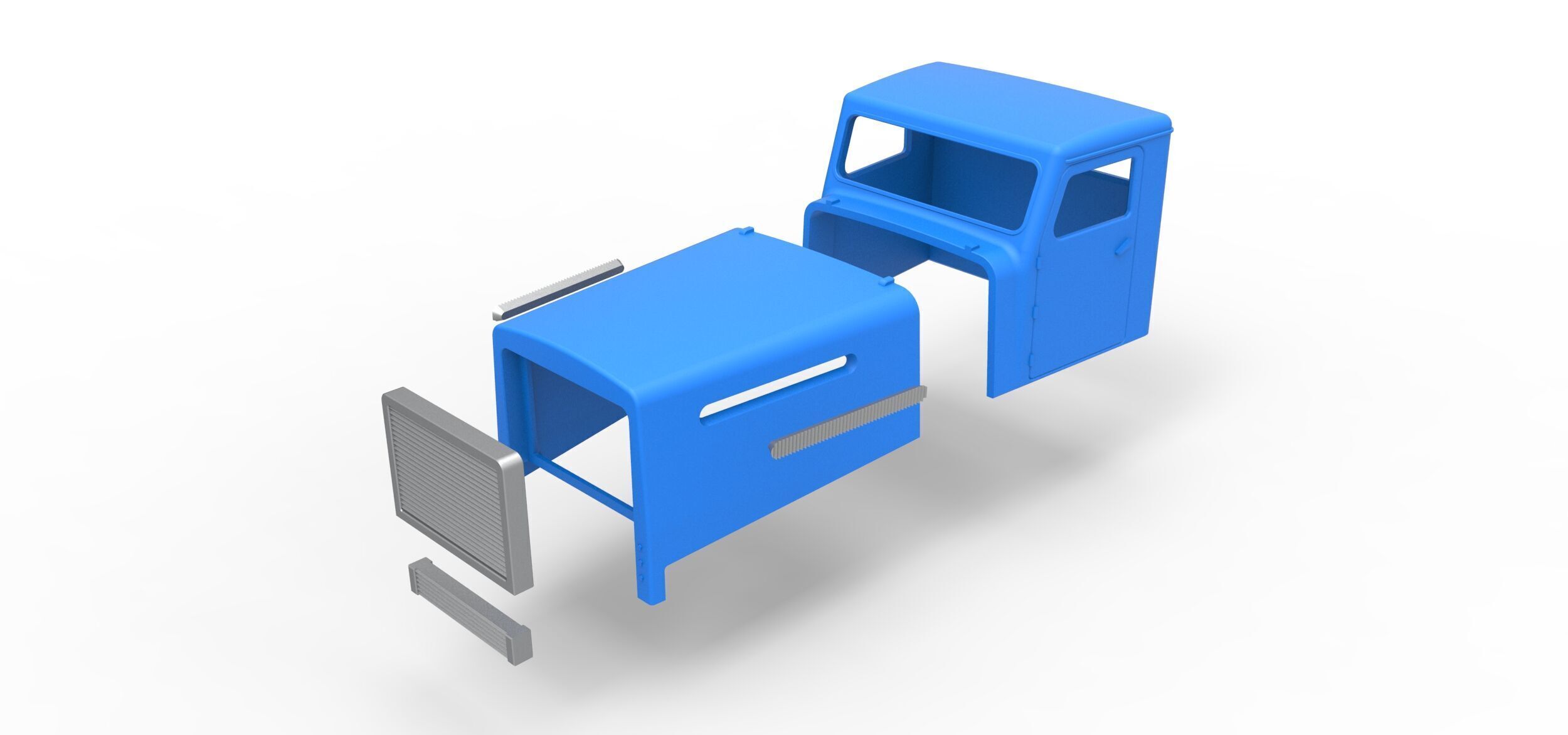 Cab of Vintage GATR Racing Semi truck Scale 1 to 25 3D print model_13