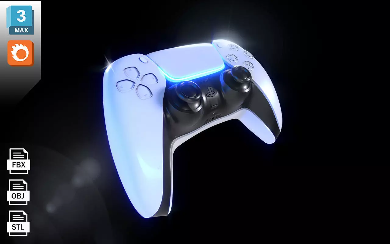 PS5 Controller Free low-poly 3D model_0
