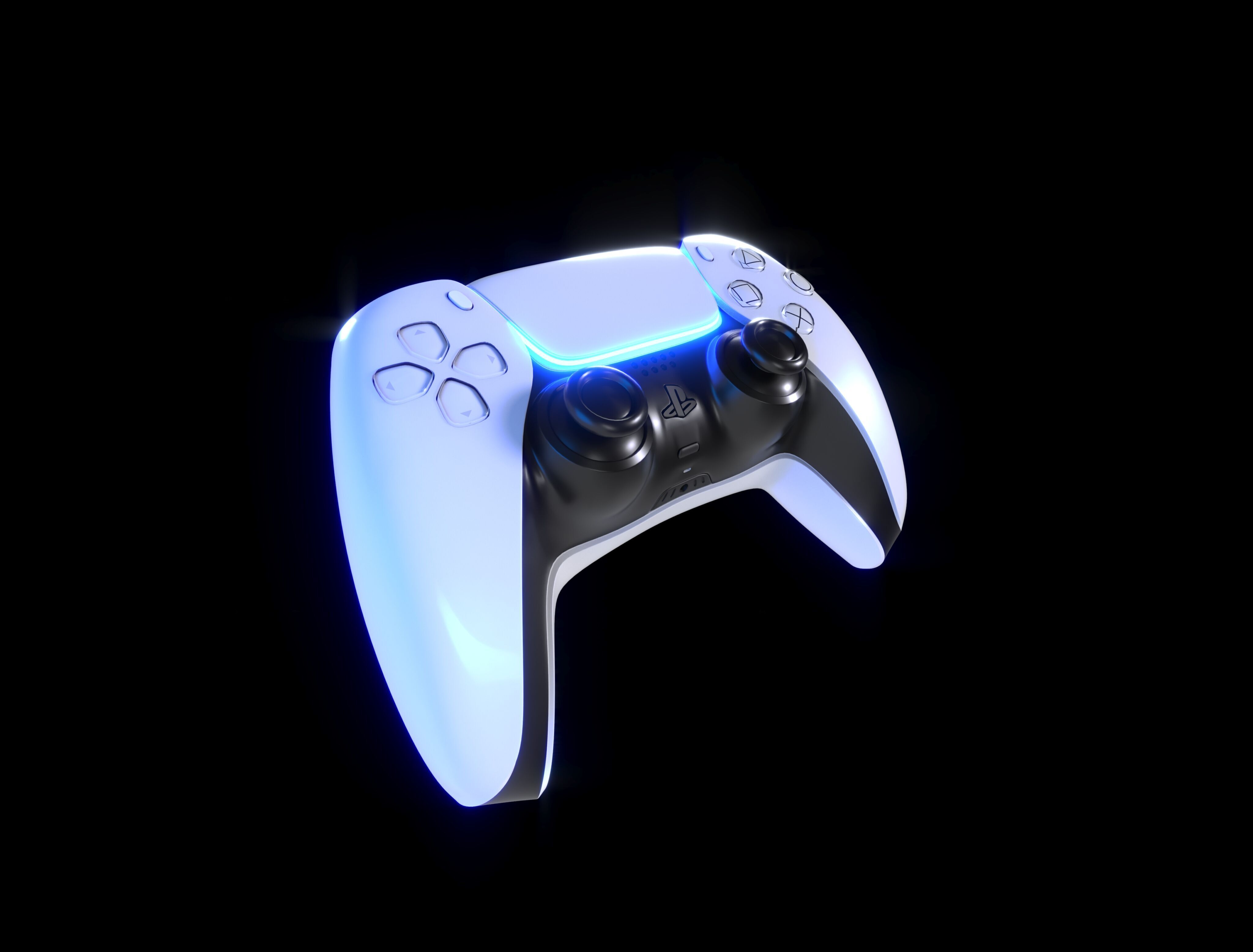 PS5 Controller Free low-poly 3D model_1