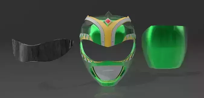 Helmet of Green Power Ranger version Bat in the Sun 3D print model