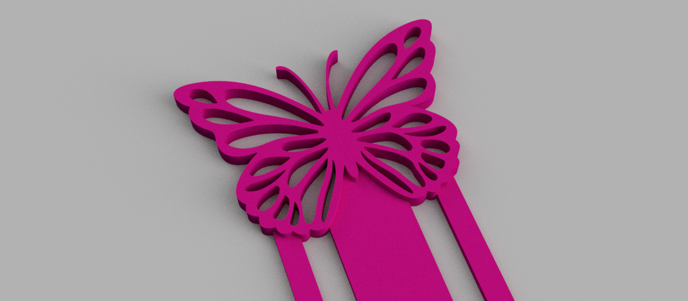 Butterfly Openwork Bookmark 3D print model_1