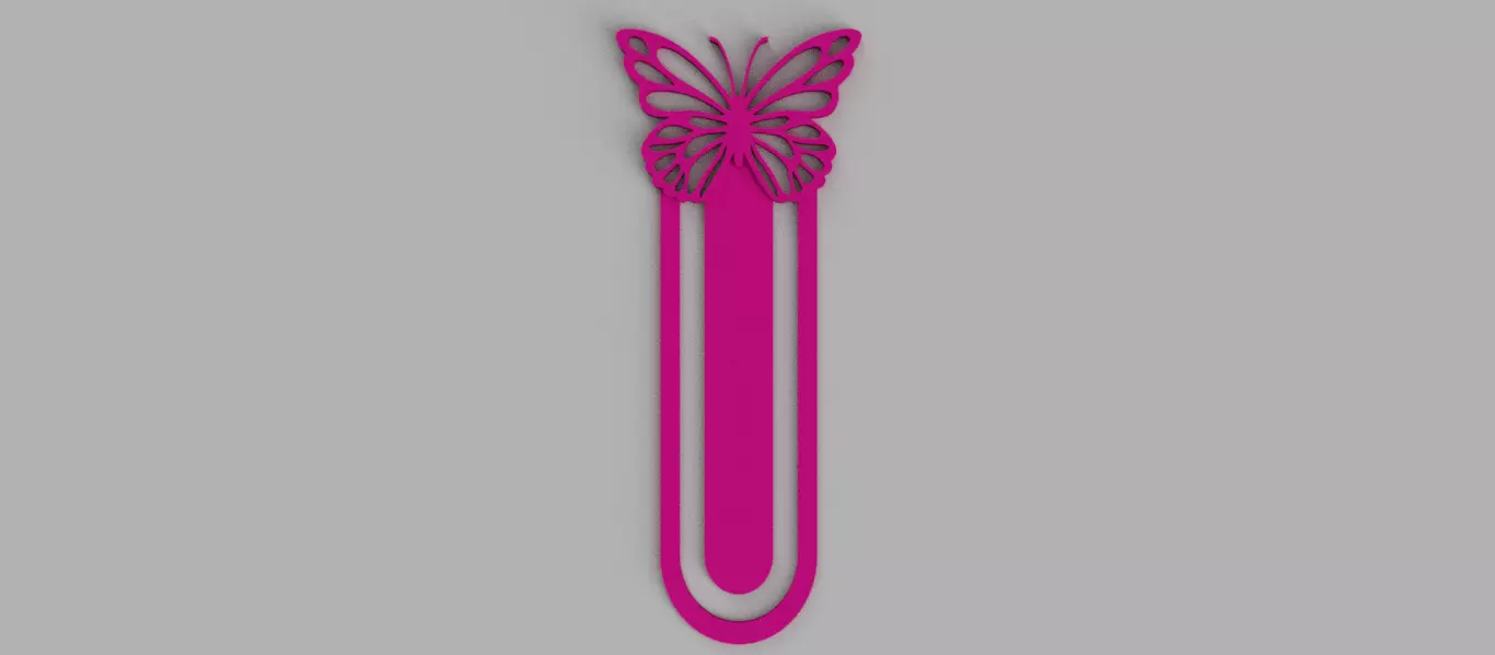 Butterfly Openwork Bookmark 3D print model_0