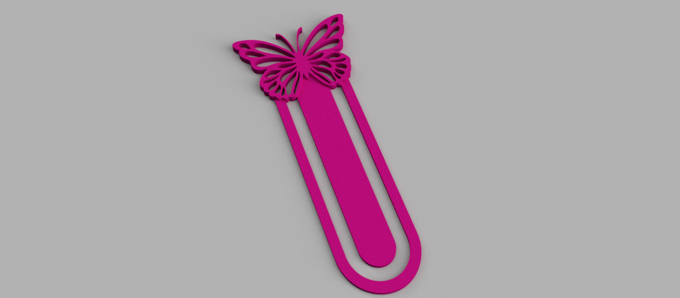 Butterfly Openwork Bookmark 3D print model_2
