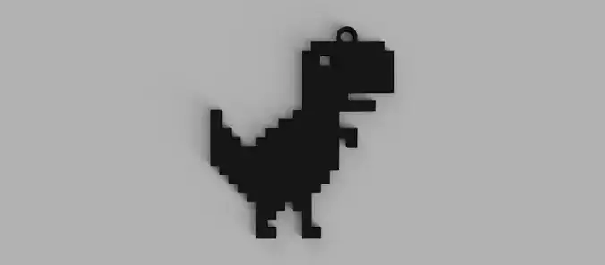 Pixelated Dinosaur Google Game Logo Keychain - Pendant - Earring