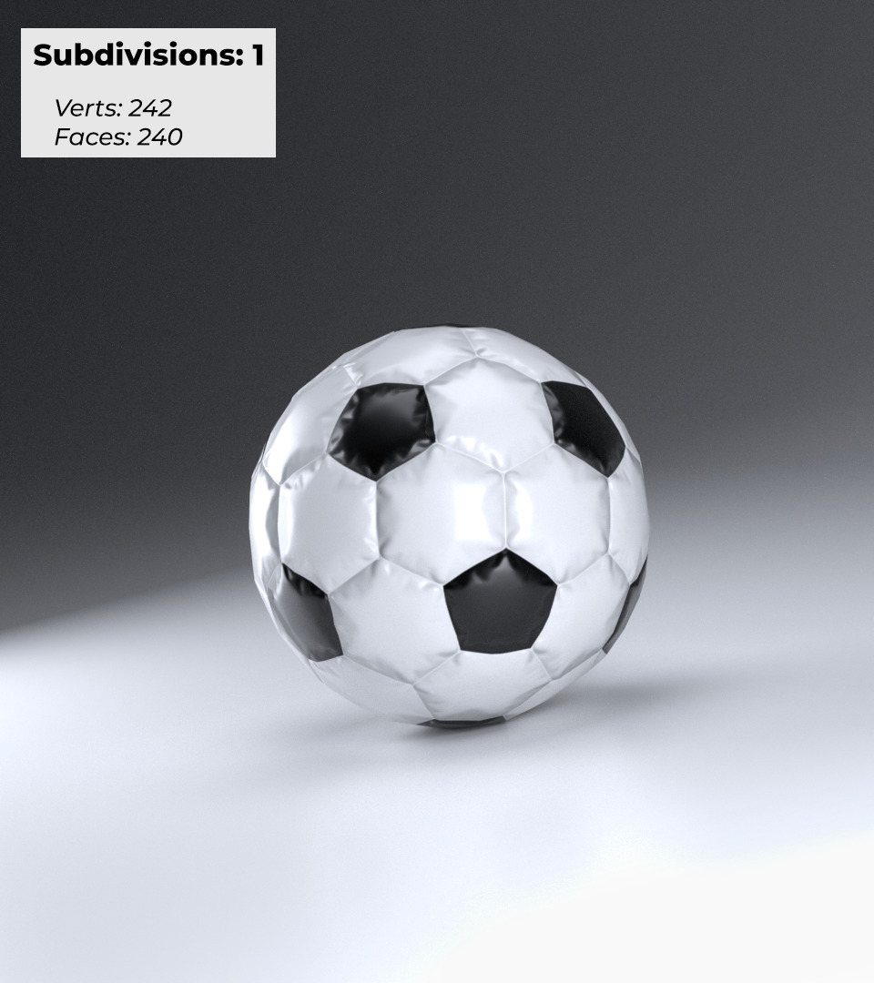 Soccer Ball - PBR Low Poly Low-poly 3D model_7