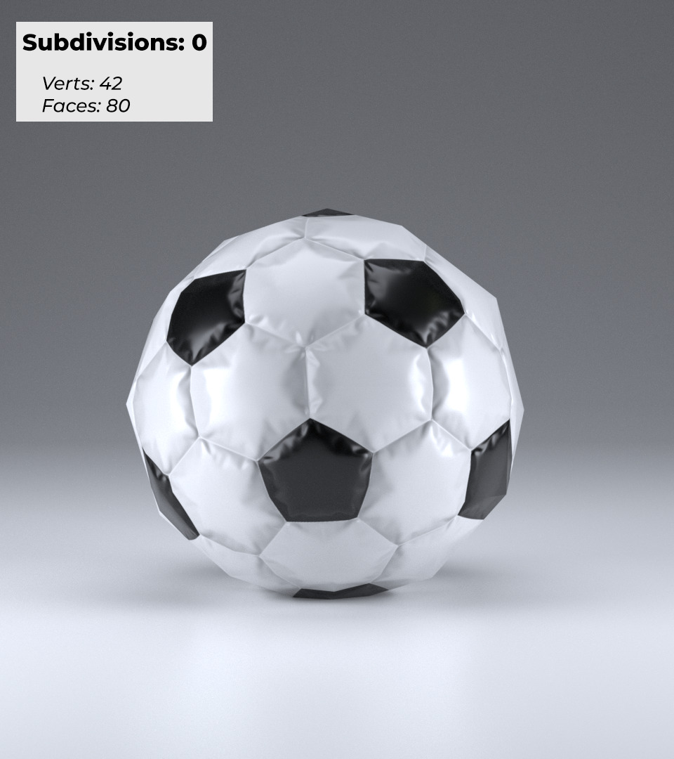 Soccer Ball - PBR Low Poly Low-poly 3D model_8