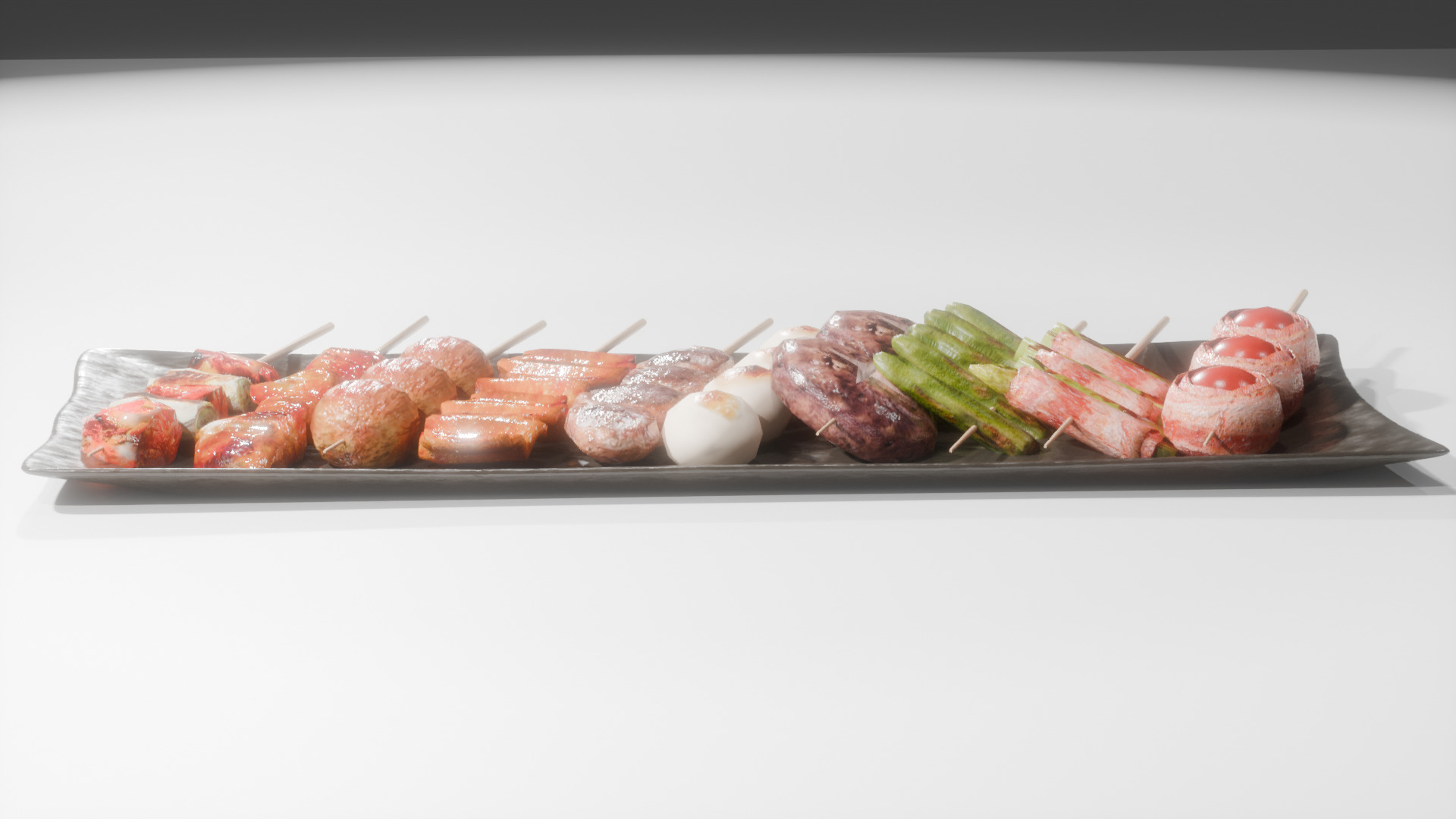 Yakitori assortment -10 types Low-poly 3D model_6