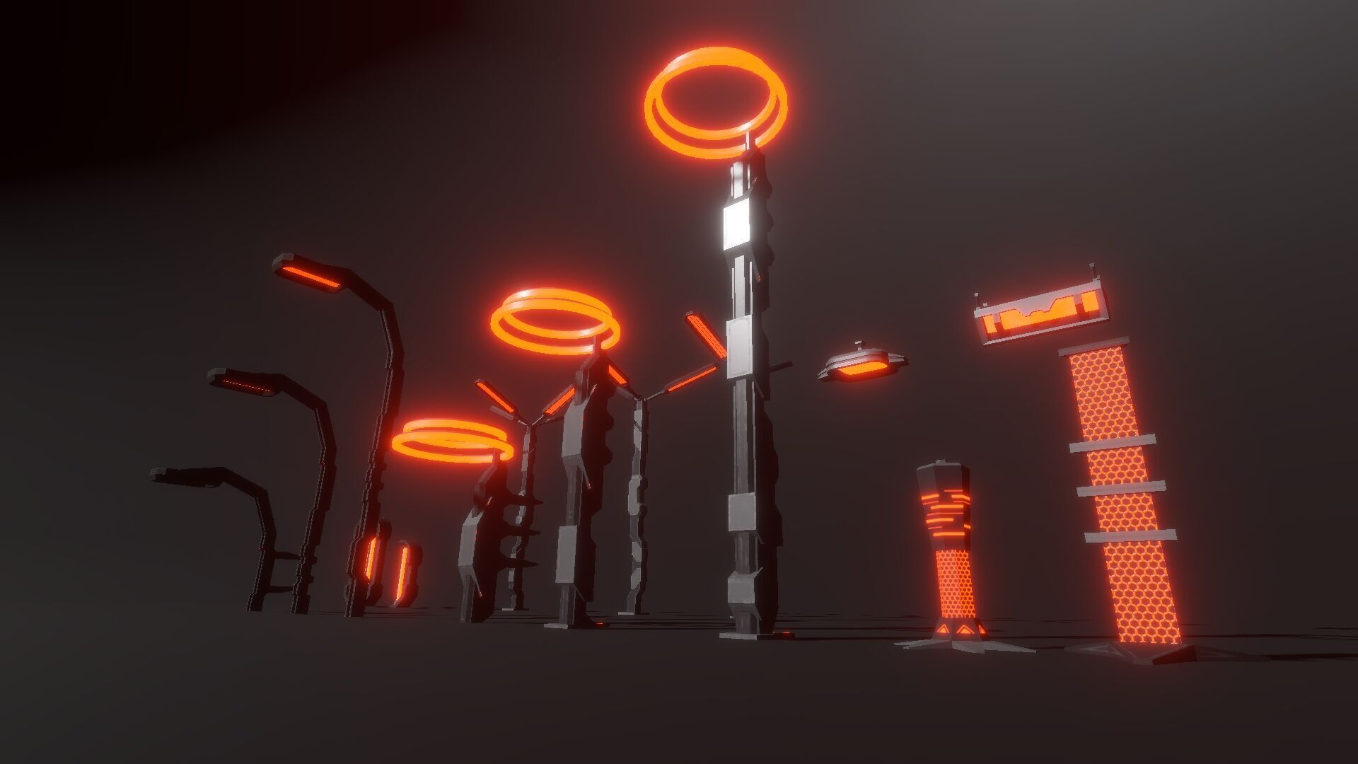 Game Ready Sci Fi Lights Pack Low-poly 3D model_7