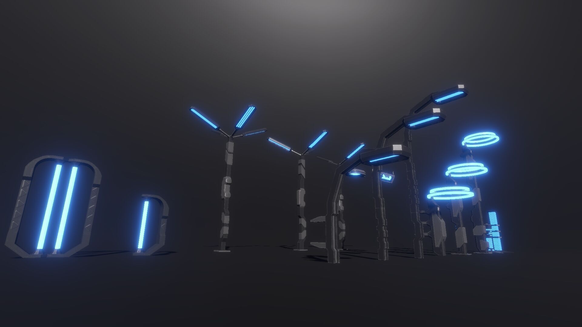 Game Ready Sci Fi Lights Pack Low-poly 3D model_8