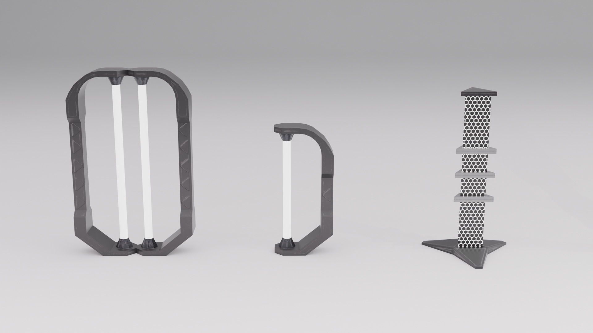 Game Ready Sci Fi Lights Pack Low-poly 3D model_5