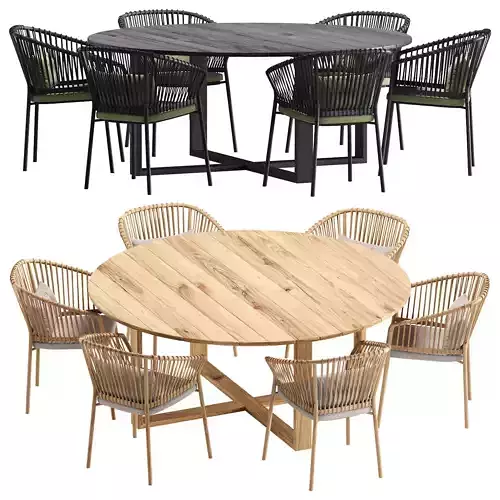 Ocean Outdoor Dining Chair Weave and Table