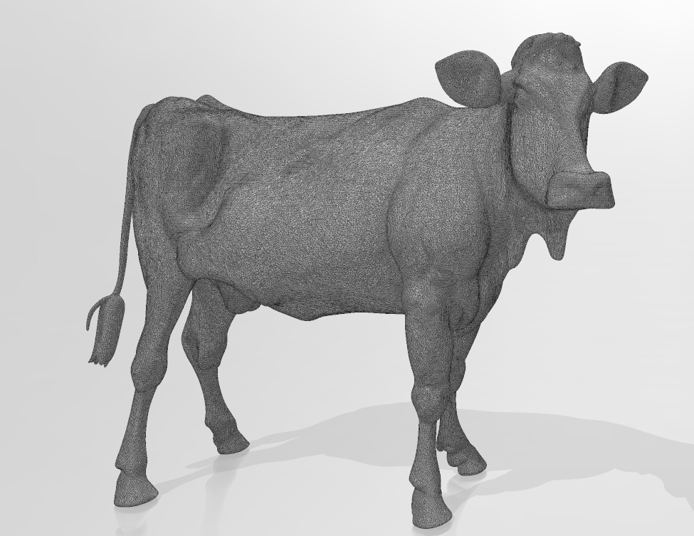 White Black Cow 3D Printable Model STL OBJ 3D print model_3
