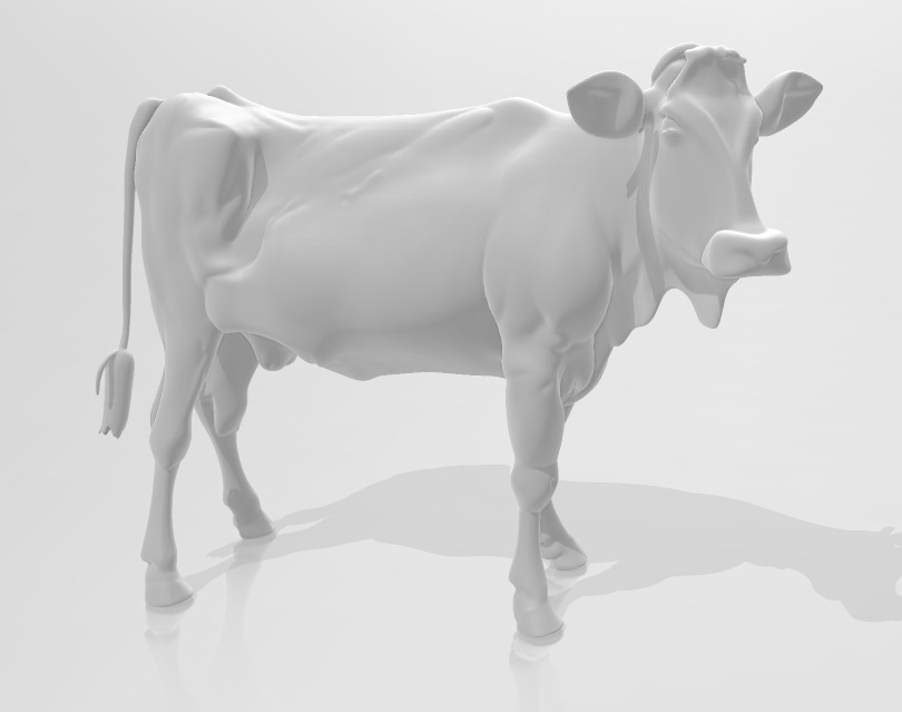White Black Cow 3D Printable Model STL OBJ 3D print model_4