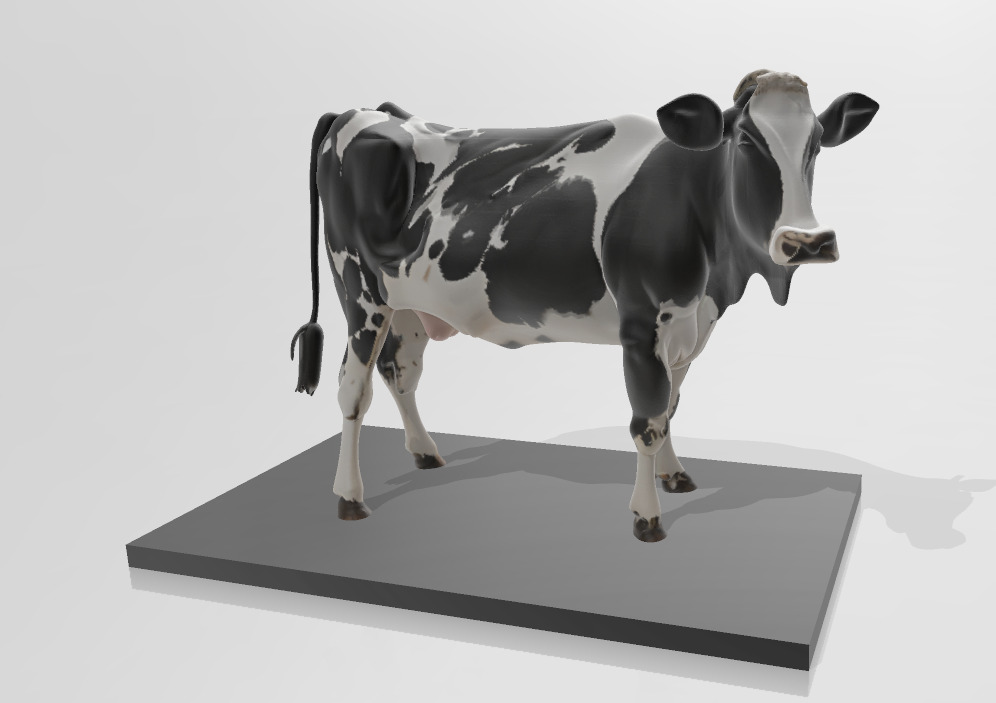 White Black Cow 3D Printable Model STL OBJ 3D print model_6