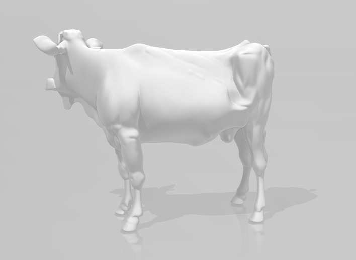 White Black Cow 3D Printable Model STL OBJ 3D print model_5