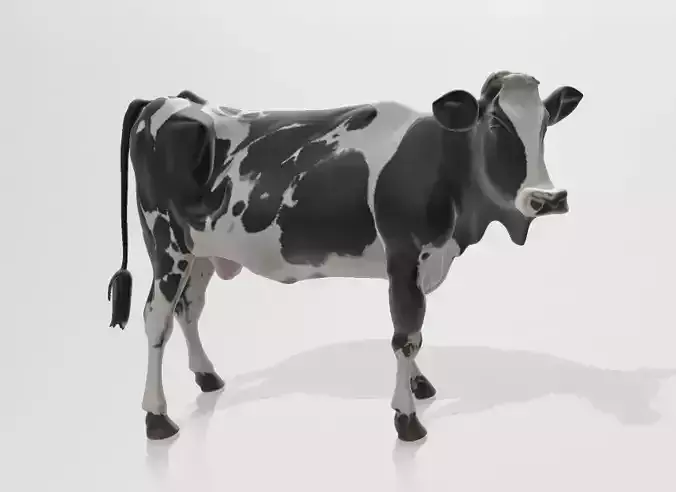 White Black Cow 3D Printable Model STL OBJ 3D print model