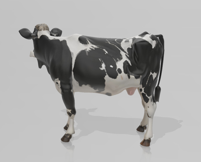 White Black Cow 3D Printable Model STL OBJ 3D print model_1