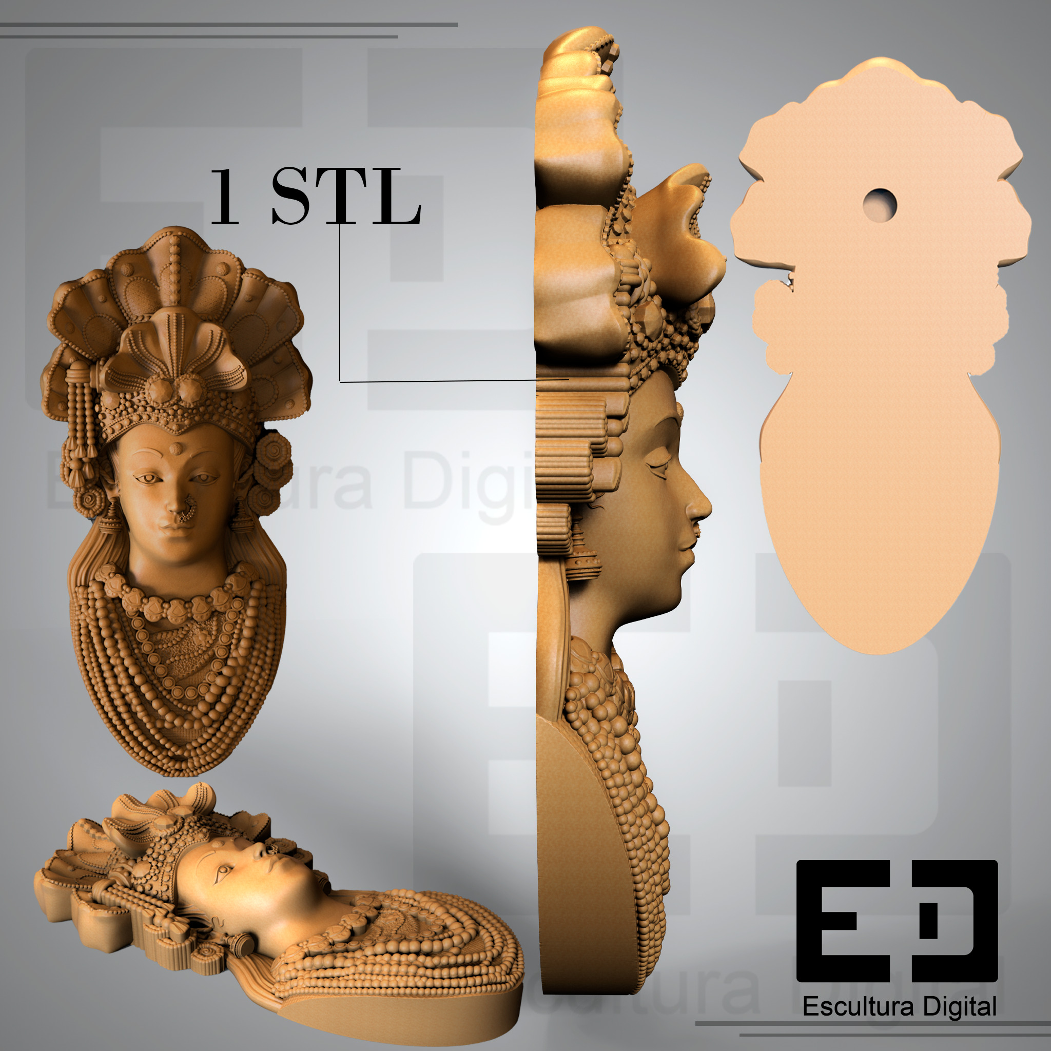 Durga - Ornamento 3D print model_2