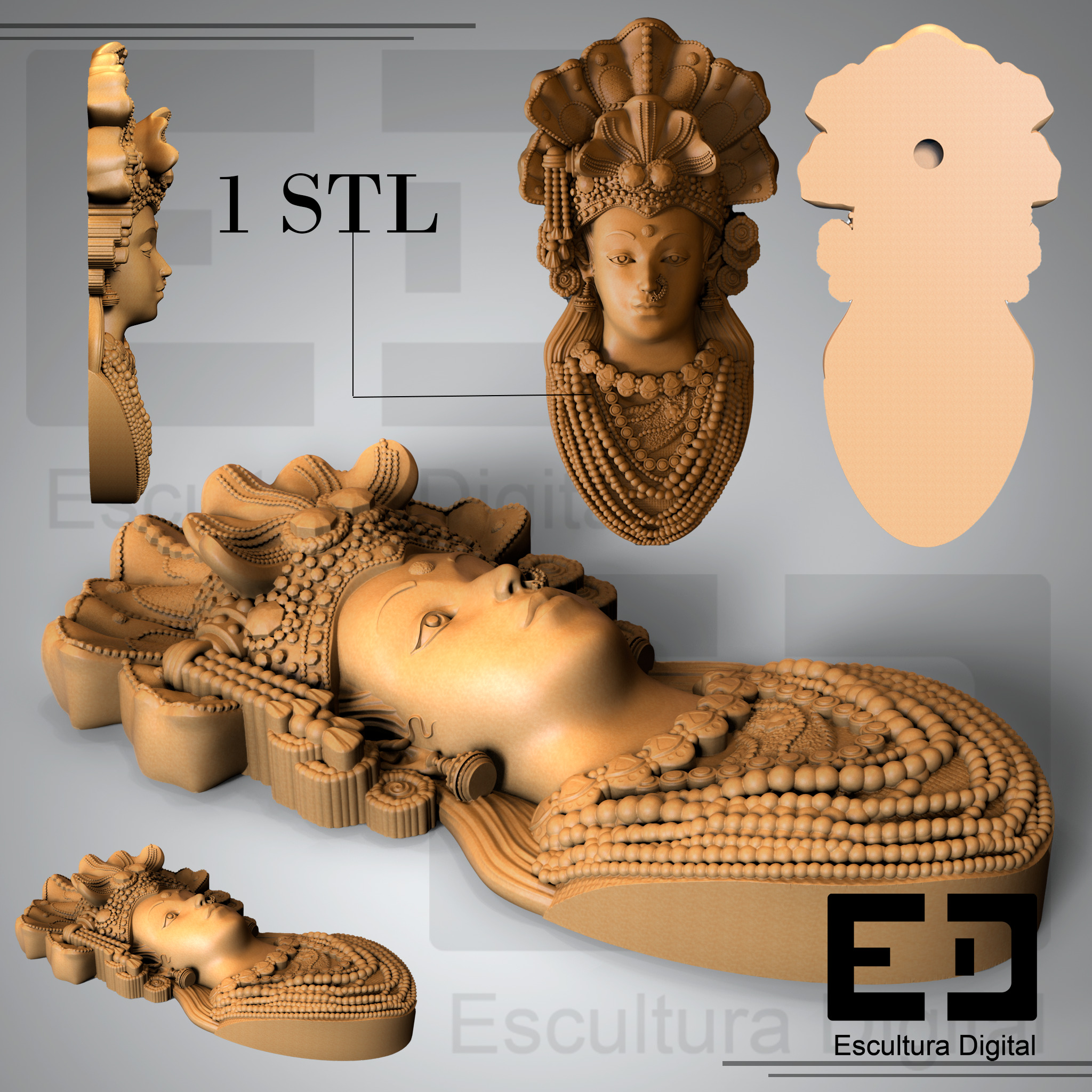 Durga - Ornamento 3D print model_1