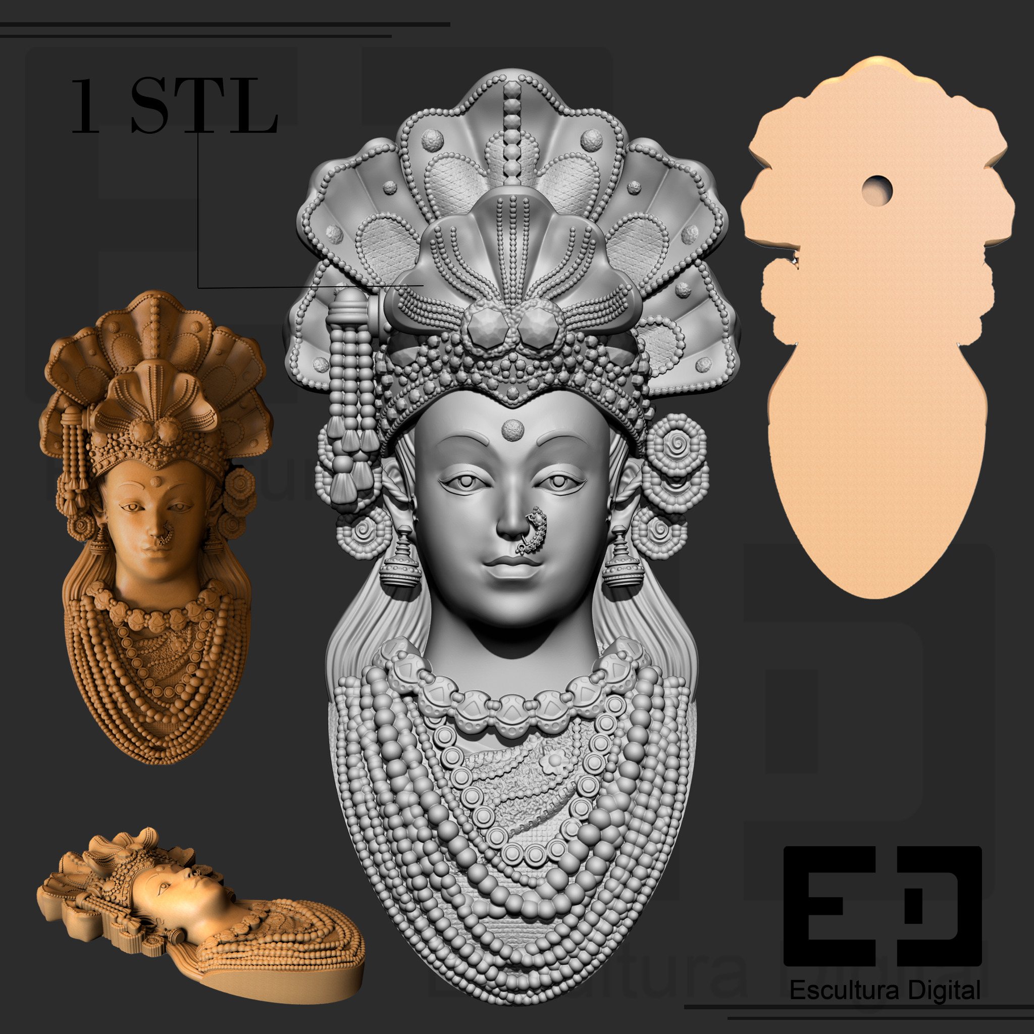 Durga - Ornamento 3D print model_3