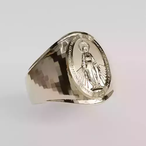 miraculous virgin medal ring