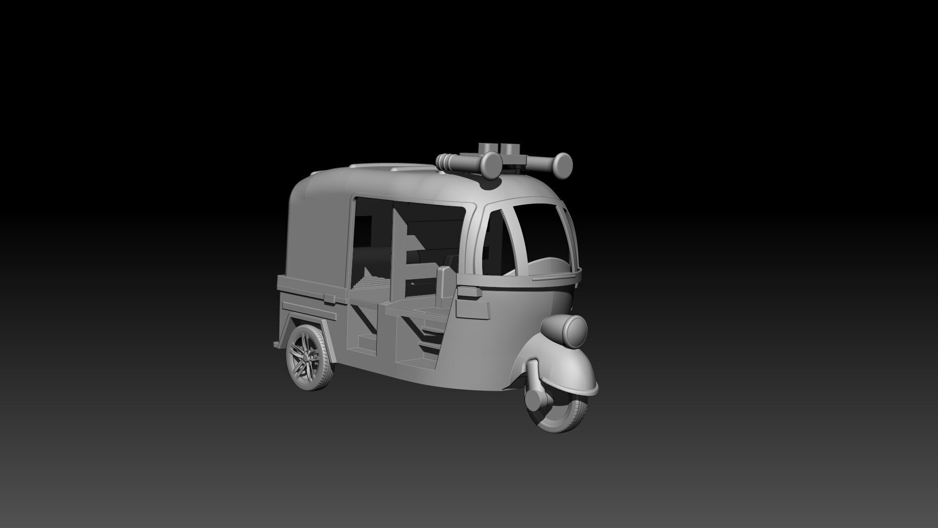 Auto Rickshaw  3D model for 3D printing 3D print model_4