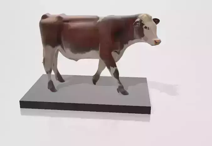 White and Brown Cow 3D Printable Model STL OBJ
