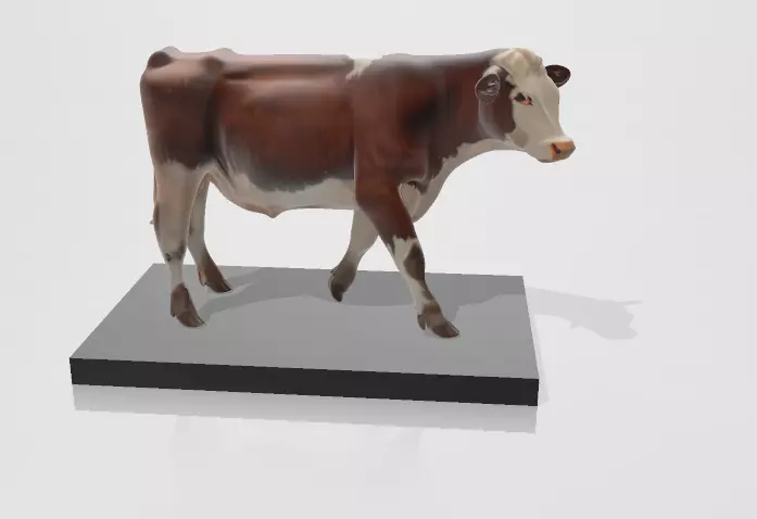 White and Brown Cow 3D Printable Model STL OBJ 3D print model_0