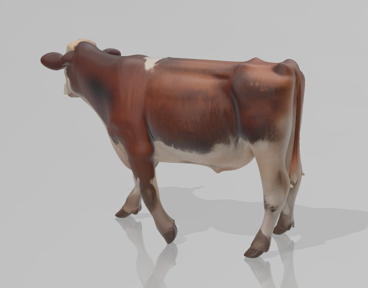 White and Brown Cow 3D Printable Model STL OBJ 3D print model_4