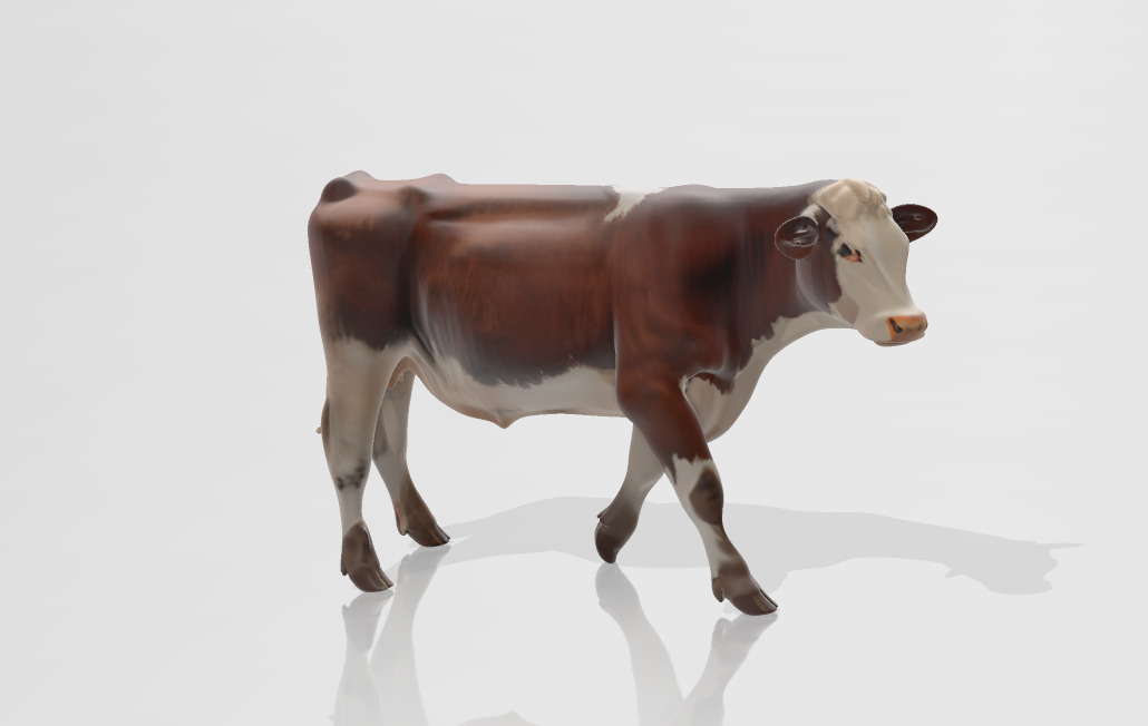 White and Brown Cow 3D Printable Model STL OBJ 3D print model_3