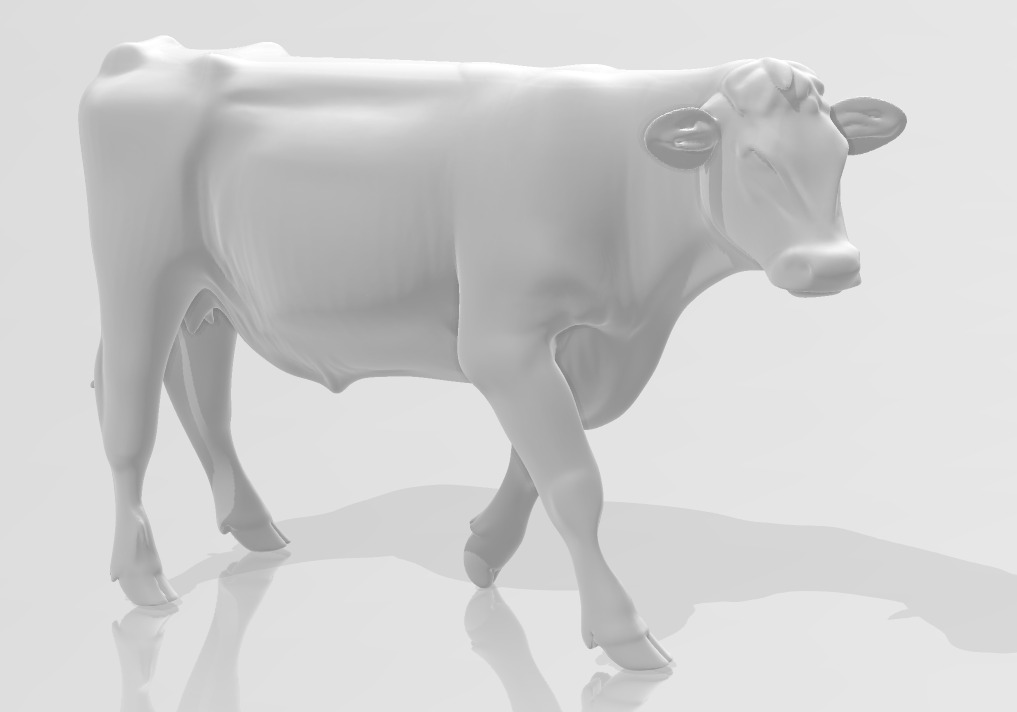 White and Brown Cow 3D Printable Model STL OBJ 3D print model_5