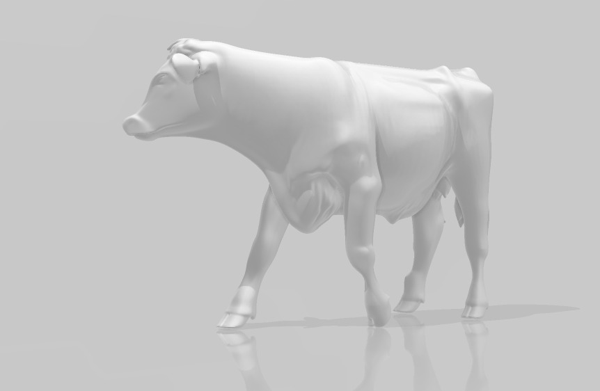 White and Brown Cow 3D Printable Model STL OBJ 3D print model_6