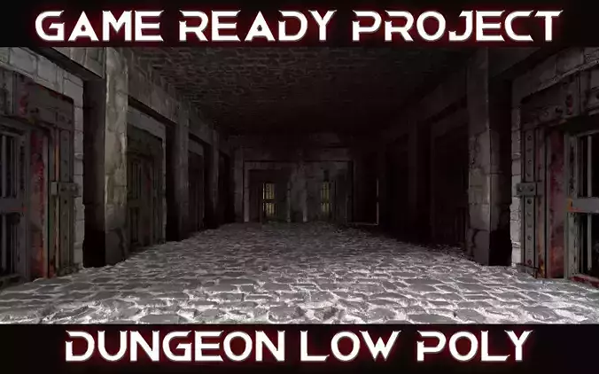 Dungeon Game Ready Model Free low-poly 3D model