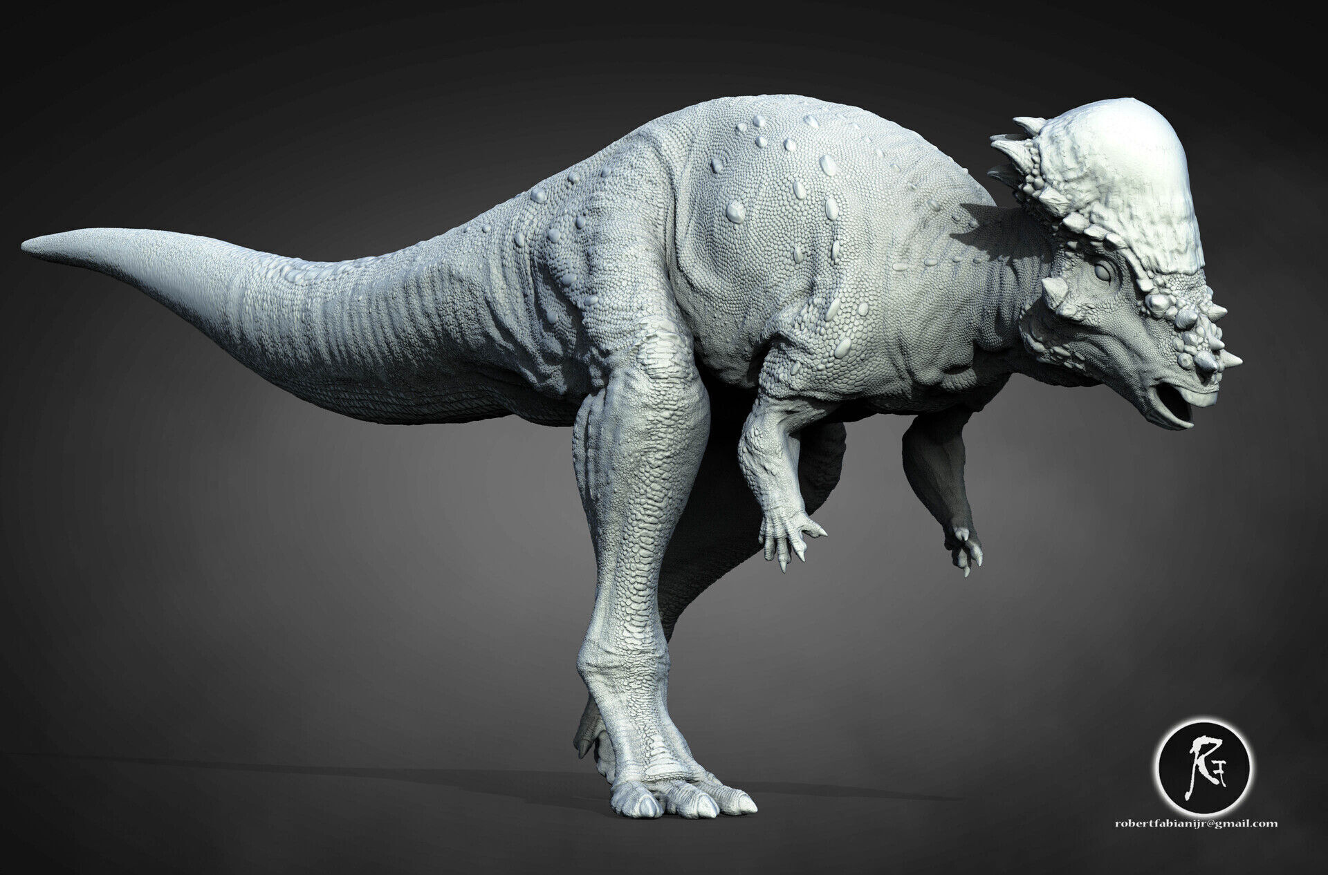 Pachycephalosaurus 3D print model_1