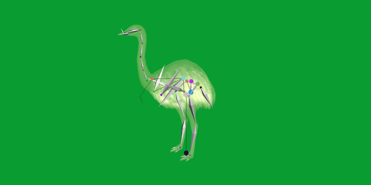 Rheas American Ostrich Low-poly 3D model_20