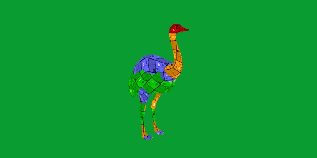 Rheas American Ostrich Low-poly 3D model_18