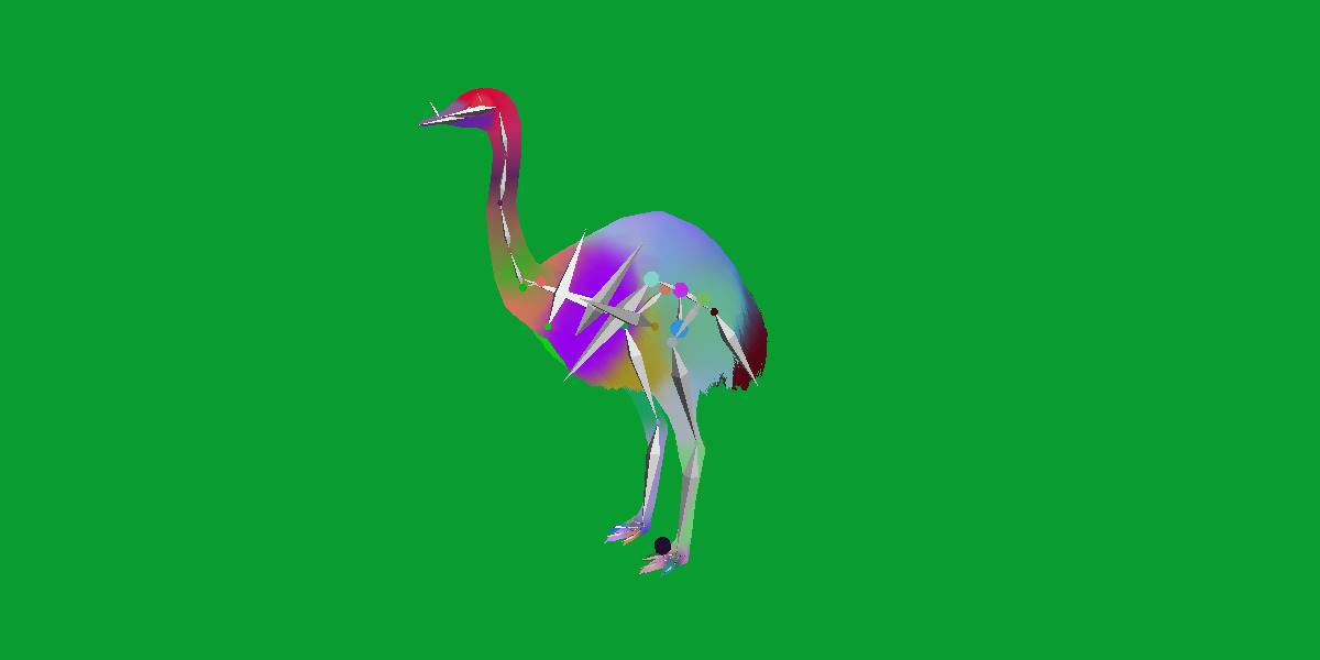 Rheas American Ostrich Low-poly 3D model_21