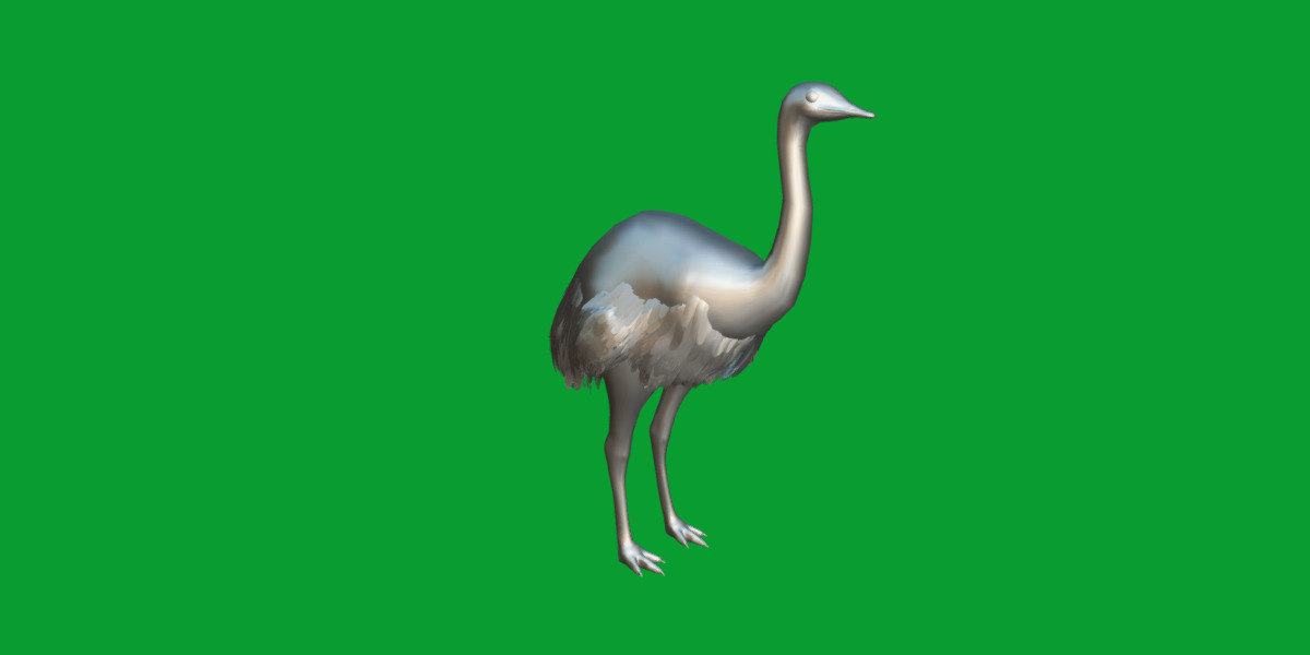Rheas American Ostrich Low-poly 3D model_10