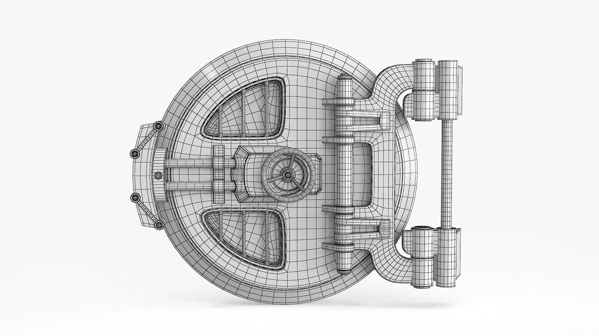SciFi Bunker Door Low-poly 3D model_19