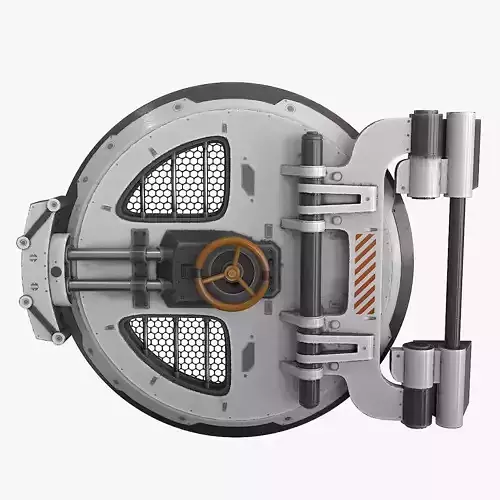 SciFi Bunker Door Low-poly 3D model