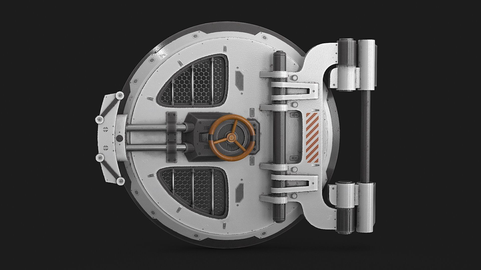 SciFi Bunker Door Low-poly 3D model_12