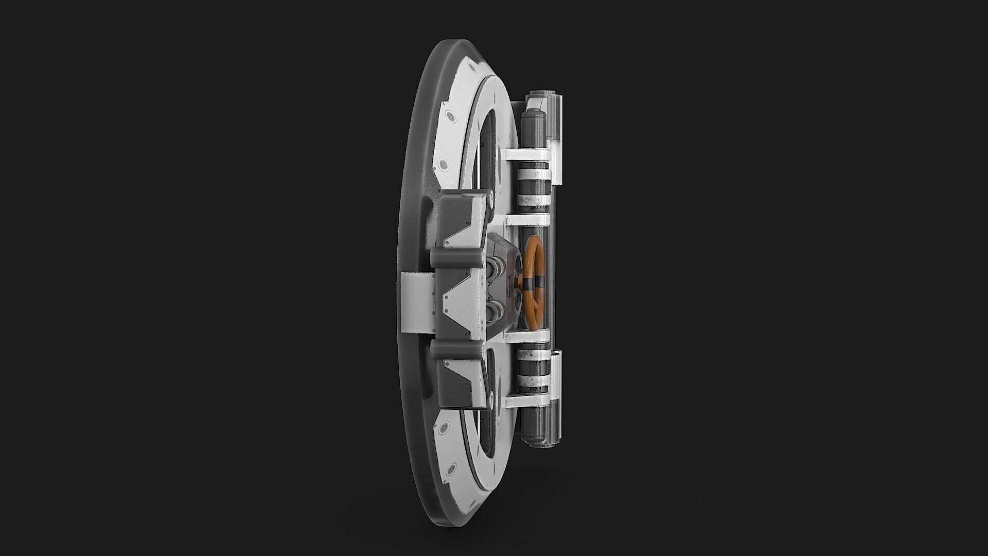 SciFi Bunker Door Low-poly 3D model_14