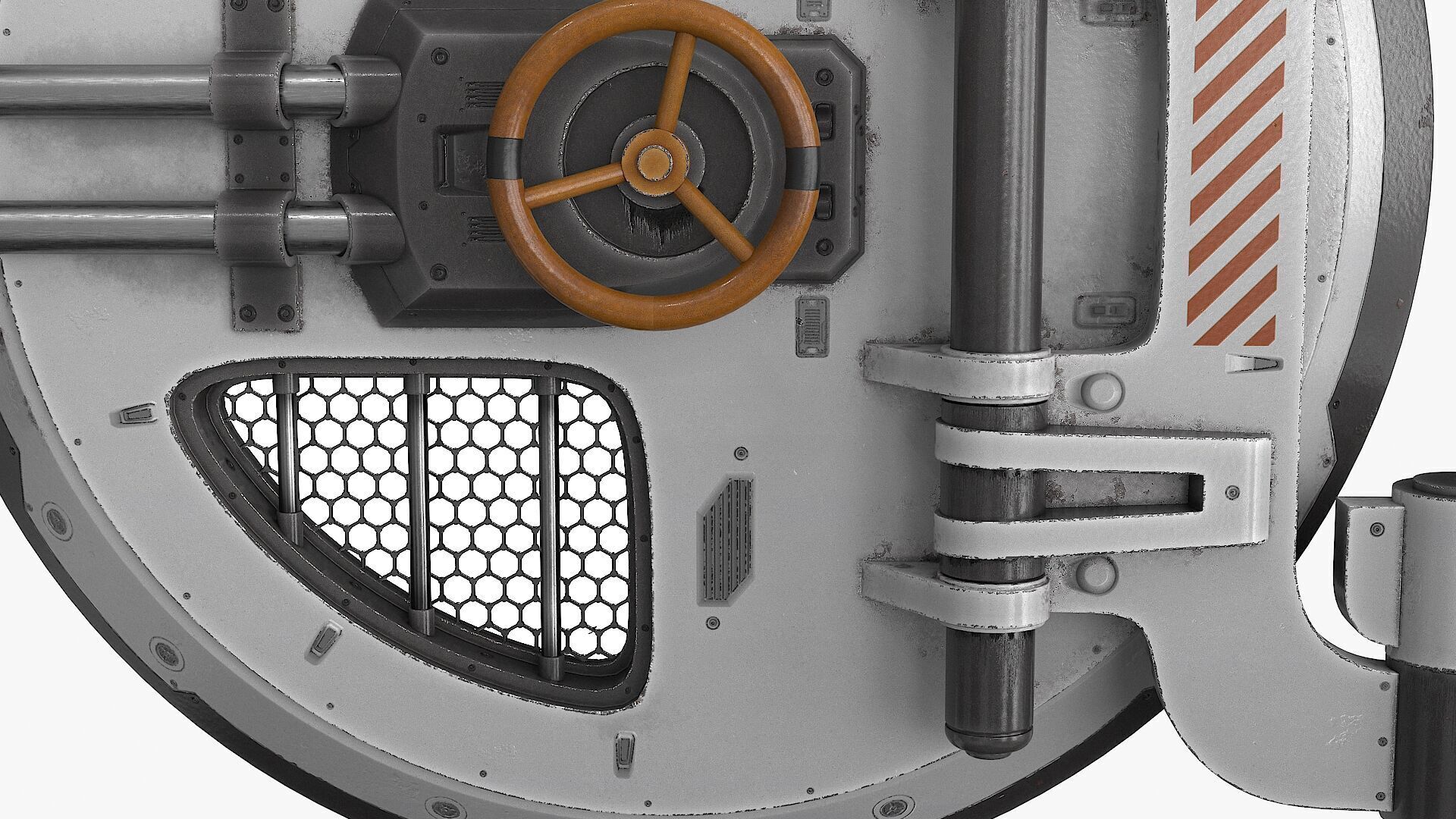 SciFi Bunker Door Low-poly 3D model_6