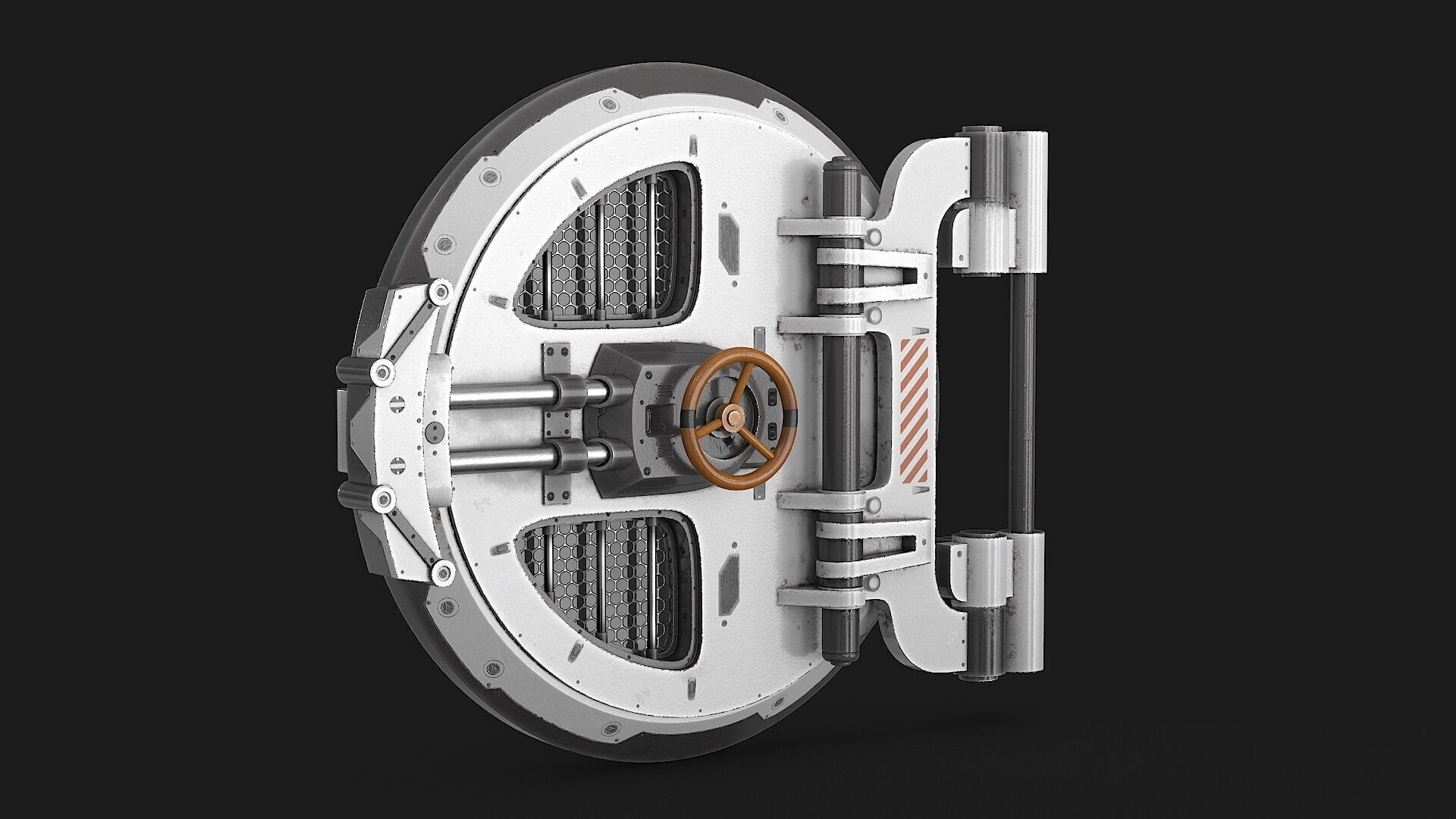 SciFi Bunker Door Low-poly 3D model_13