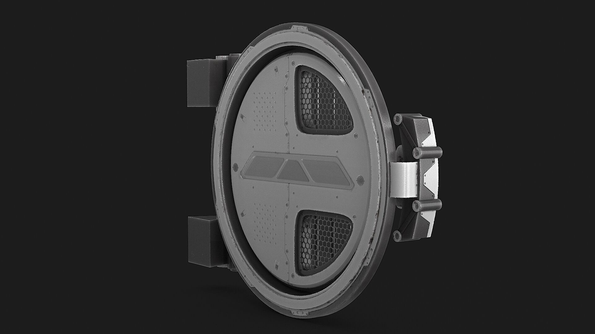 SciFi Bunker Door Low-poly 3D model_15